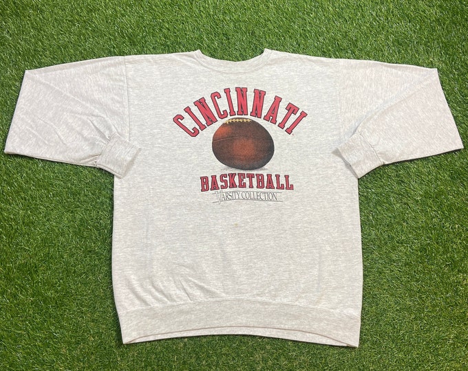 Vintage University of Cincinnati Bearcats Long Sleeve Made USA Size Large L Ohio NCAA Football Basketball 1990s 90s