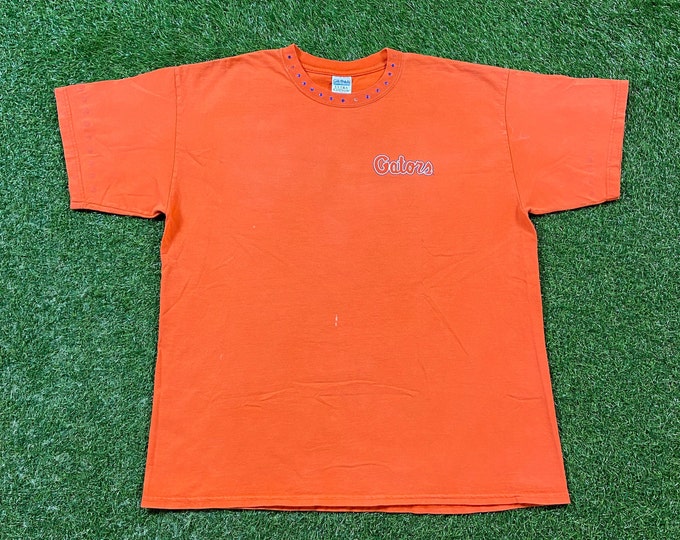 Vintage Florida Gators T Shirt Tee Gildan Size Xtra Large XL NCAA College Football UF University of Florida 1990s 90s Bedazzled