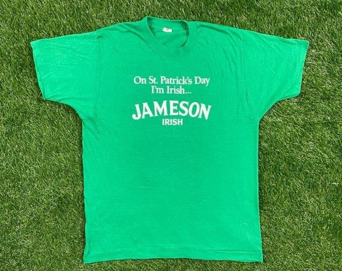 Vintage St Patrick's Day T shirt Tee Jameson Irish Screen Stars Made USA Size Large