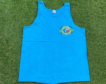 Vintage West Indies British Virgin Islands Tank Top T Shirt Fruit of the Loom Made USA Size Xtra Large XL Caribbean Island Beach 1990s 90s