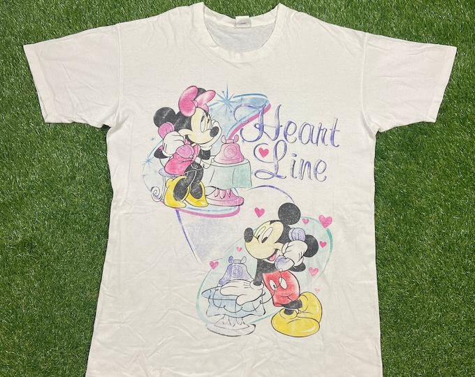 Vintage Mickey Mouse & Minnie Mouse T Shirt Tee The Disney Store Size 3XL Walt Disney World Classic 90s Magic Kingdom Donald Duck 1990s