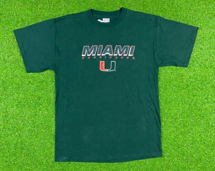 Vintage 90s University Miami Hurricanes Shirt - Bluefink