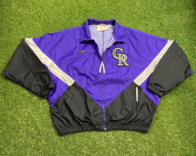 Vintage Colorado Rockies Windbreaker Jacket Columbia Sportswear Size Xtra Large XL MLB Baseball Denver Rocky Mountains Light Rain Coat 1990s
