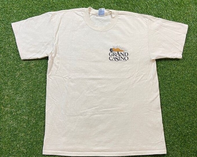 Vintage Grand Casino Grand Bowl T Shirt Tee Size Large L Minnesota Twin Cities St Paul Minneapolis Timberwolves Vikings Twins 1990s 90s