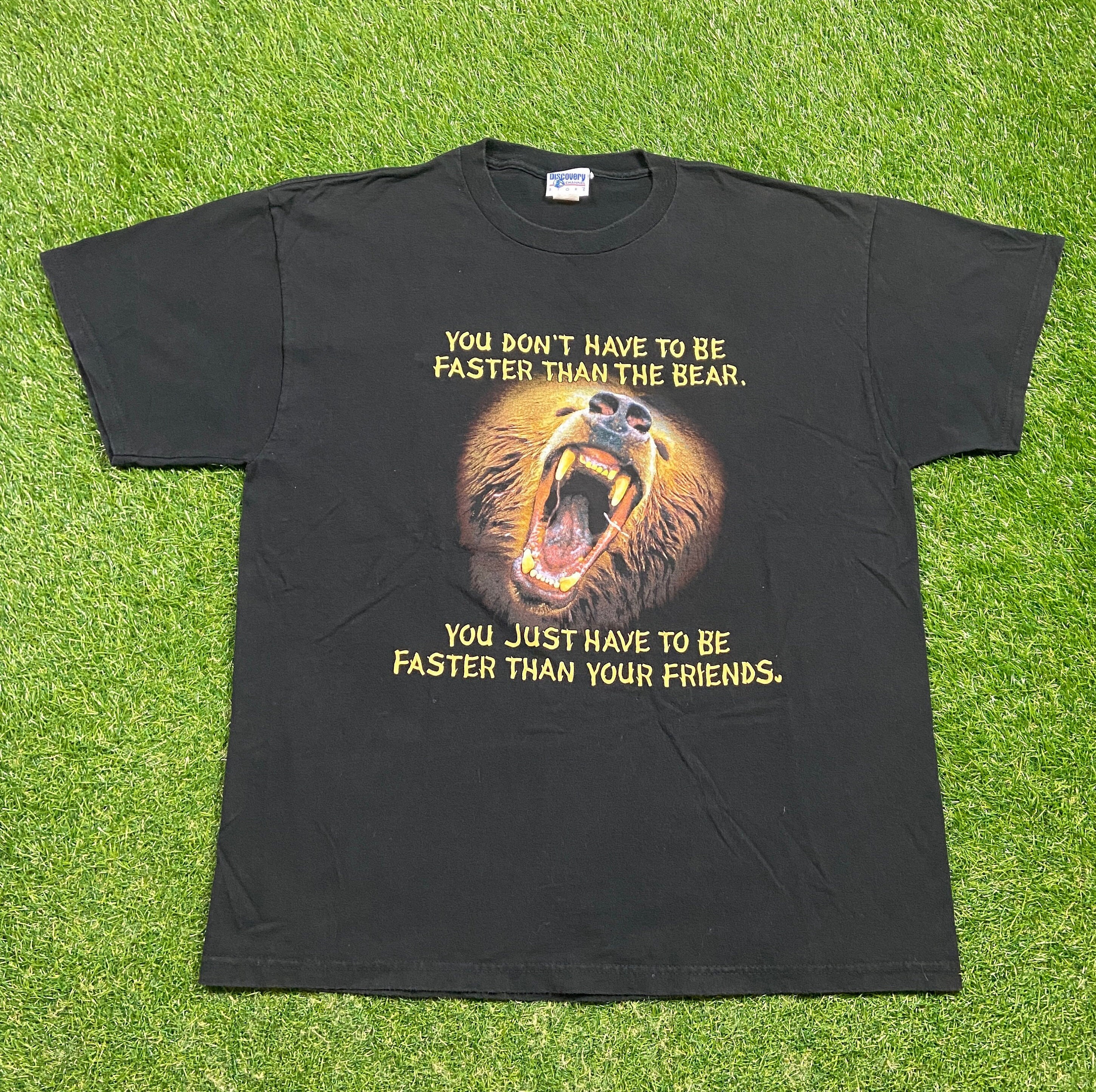 Vintage Bear T Shirt Tee Discovery Channel Made USA Size Xtra