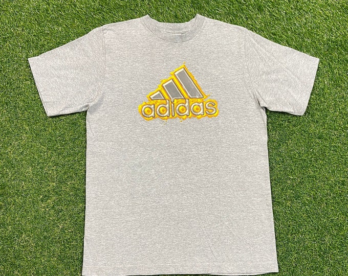 Vintage Adidas T Shirt Tee Size Youth XL New York Three Stipes Yeezy 90s 1990s Classic Logo Original