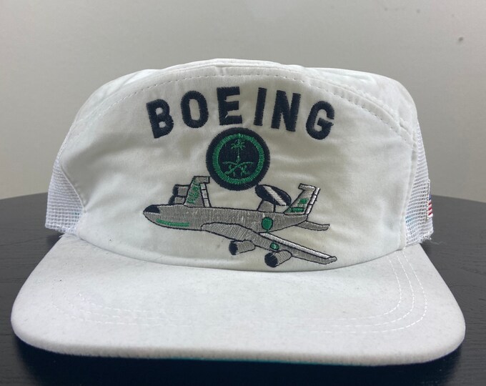 Vintage Boeing Snapback Hat OSFA Boeing Commercial Airplanes United Airlines Flying Airplanes 1980s 80s