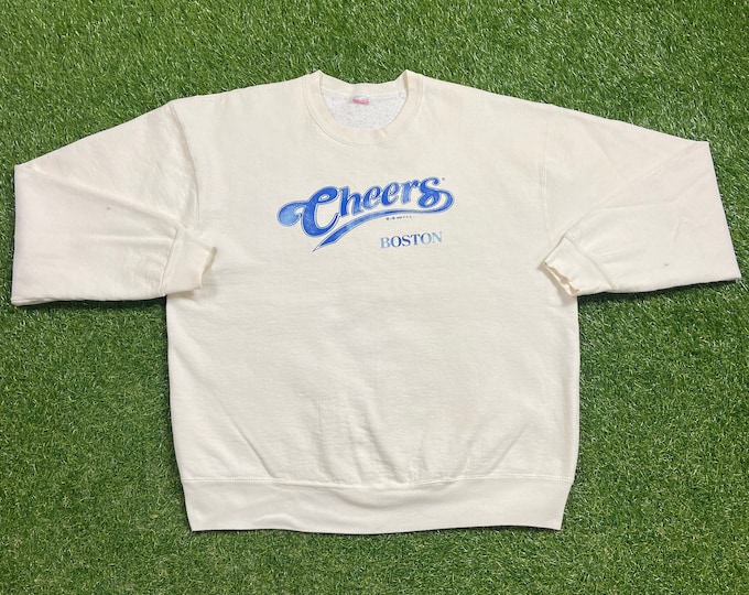 Vintage Cheers Boston Crewneck Sweatshirt Size Large L Classic American Television Sitcom NBC TV Bar Massachusetts 1990s 90s Pull Over