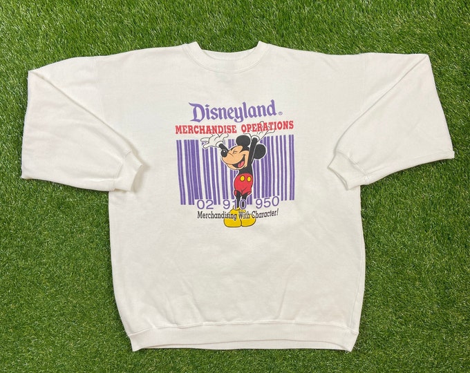 Vintage Disneyland Merchandise Operations Crewneck Sweatshirt USA Size Large L Mickey Mouse Walt Disney World Classic Rare Magic Kingdom