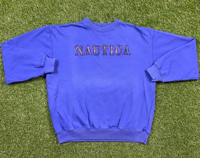 Vintage Nautica Crewneck Sweatshirt Size Xtra Large XL Quality 90s Comfortable Fit American Apparel 1990s Sailing Gear Yacht Ocean