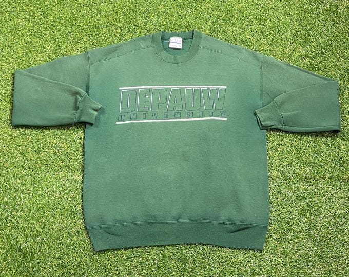 Vintage DePauw University Crewneck Sweatshirt Made USA Size Xtra Large XL Indiana Liberal Arts College 1990s 90s Pull Over Oversized