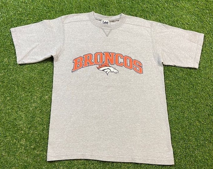 Vintage Denver Broncos T Shirt Tee Lee Sport Made USA Size Large L NFL Football Colorado Elway 1990s 90s