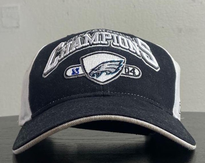 Vintage Philadelphia Eagles Strap Back Hat Reebok OSFA NFL Football Pennsylvania 2004 Super Bowl McNabb 00s