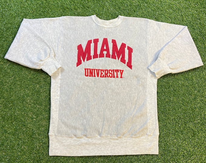 Vintage Miami University Crewneck Sweatshirt Champion Reverse Weave XXL 2XL NCAA College Football Oxford Ohio Cleveland Pull Over Oversized