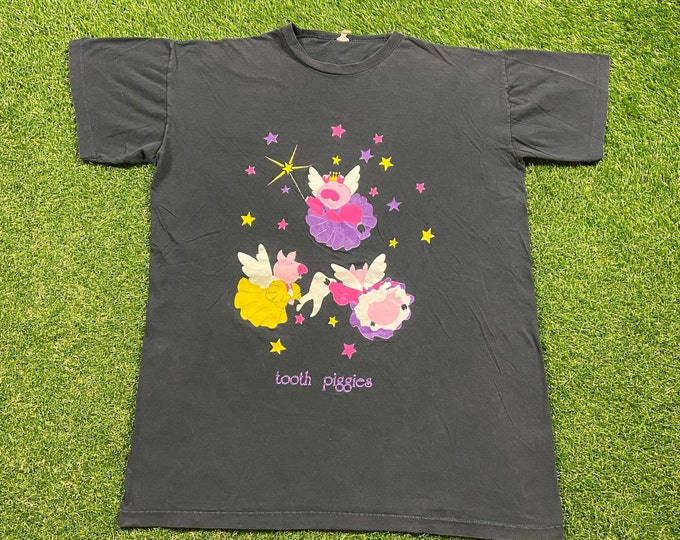 Vintage Tooth Piggies T Shirt Tee Size Xtra Large XL Tooth Fairy The Muppets Ms Piggy Children Fantasy