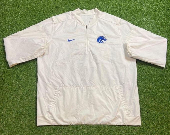 Vintage Boise State University Windbreaker Jacket Nike Size XXL 2XL NCAA College Football Idaho Yellowstone National Park Light Rain Coat