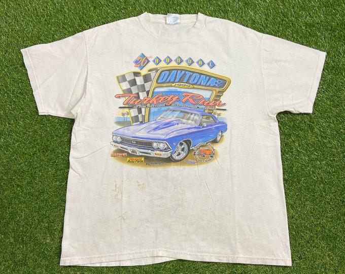 Vintage 26th Annual Turkey Run T Shirt Tee Size Xtra Large XL Biketorberfest Daytona Beach Florida Harley Davidson HOG Bike Week 1990s 90s