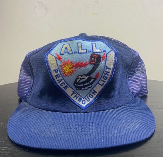 Vintage All Peace Through Light Snapback Hat Made… - image 1