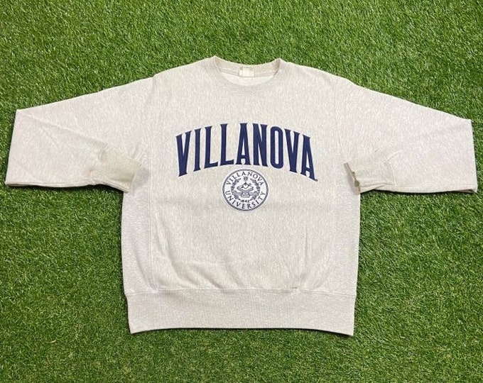 Vintage Villanova University Crewneck Sweatshirt Champion Size Small S NCAA Basketball Philadelphia Pennsylvania 1990s 90s Pull Over