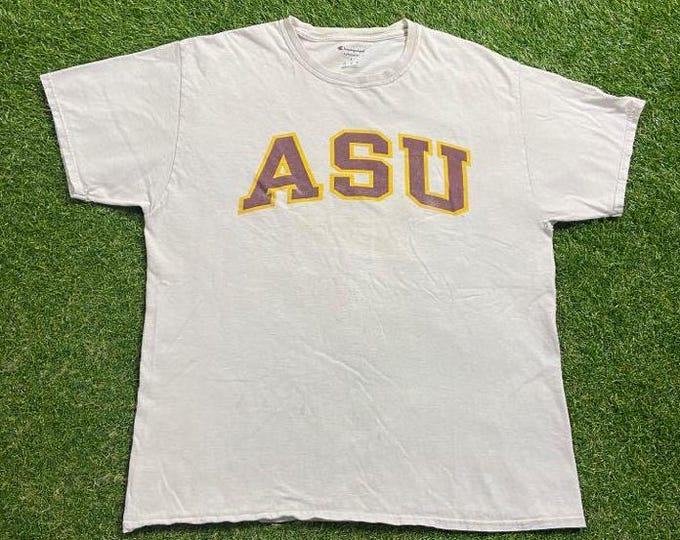 Vintage Arizona State University T Shirt Tee Champion Size Large L NCAA College Football Phoenix Sun Devils ASU 1990s 90s
