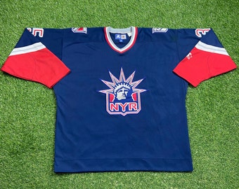 Starter New York Rangers Lady Liberty Fashion NHL Hockey Jersey Vintage Red  XXL