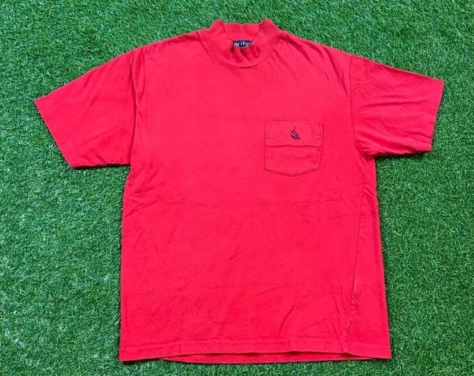 Vintage Nautica T Shirt Tee Size Medium Quality 90s Comfortable Fit American Apparel 1990s Sailing Gear Yacht Ocean