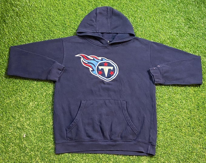Vintage Tennessee Titans Hoodie Sweatshirt Size Youth Large NFL AFC Football Oilers Pull Over Oversized 1990s 90s