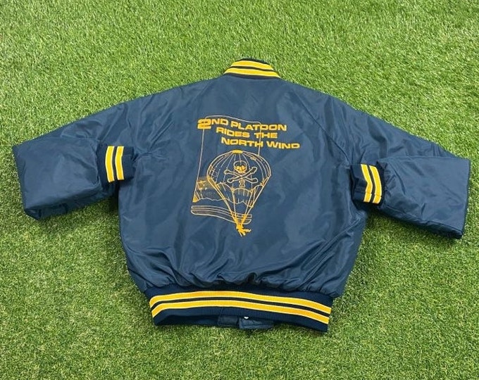 Vintage Artic Paratrooper Bomber Jacket Dunbrooke Made USA Size Medium M United States Army USA Military 1990's 90's Rare