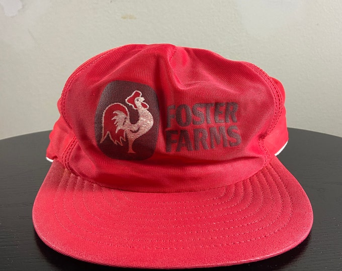 Vintage Foster Farms Snapback Hat OSFA American Poultry Turkey Chicken Farm Irrigation Agricultural Gardening Homestead 1980s 80s