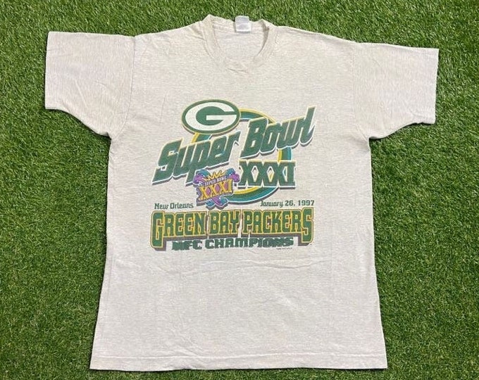 Vintage Green Bay Packers T Shirt Tee Made USA Size Xtra Large XL NFL Football Wisconsin Pack Favre Cheese Head 1990s 90s