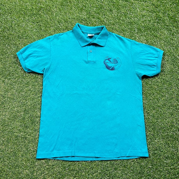 Vintage Mermaid Polo Shirt Anvil Made USA Size Large L Little Mermaid Sea Life Planet Ocean Animals Habitat Print 1990s 90s Etsy Canada