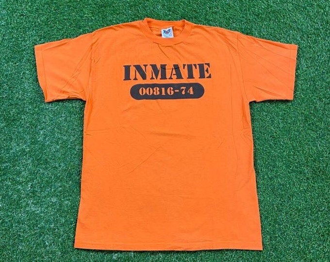 Vintage Inmate 00816-74 T Shirt Tee TNT Size Large L Prison Jail Cellmate Orange is the New Black 1990s 90s Halloween Costume