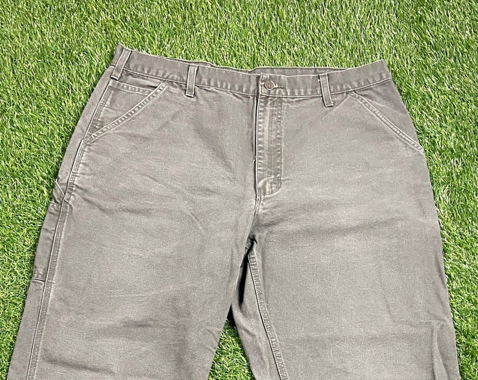 Vintage Carhartt Dungarees Jeans Size 38 x 30 1990s 90s Hunting Hiking Quality Work Pants Blanket Lined Work Wear