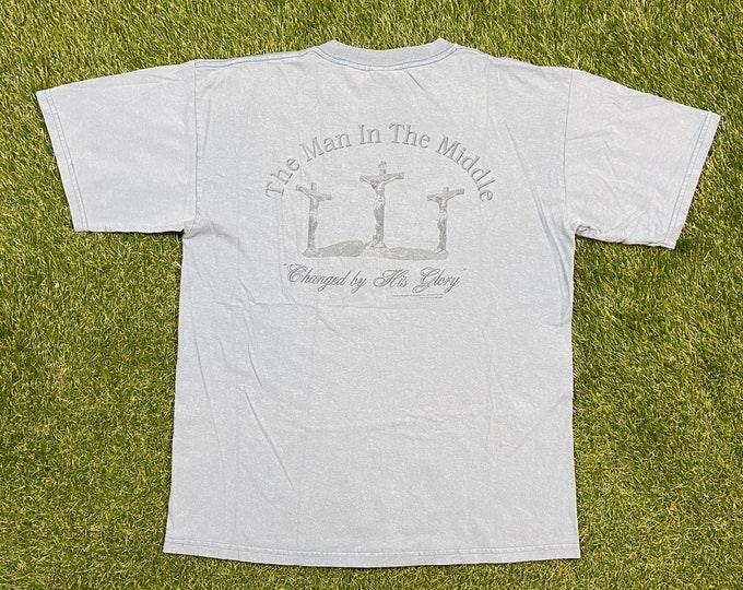Vintage Mizpah! T Shirt Tee Gildan Size Large L Jesus Church Sunday Service Salvation Praise 1990's 90's Christian God