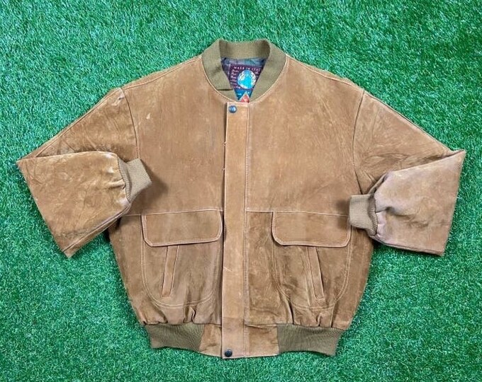 Vintage Brown Gruppov Jacket Made in Italy Size Large L Beautiful Quality Soft Buttery Leather 1980s 80s