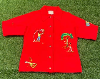 Vintage Golf Knit Sweater Size Large L Masters Tournament US Open Masters Collection 1960s Quality Beautiful