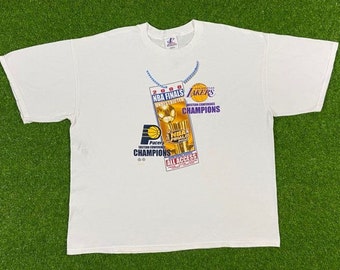La Lakers 90s Vintage USA Long Gone Over Print T-Shirt L Cooperstown