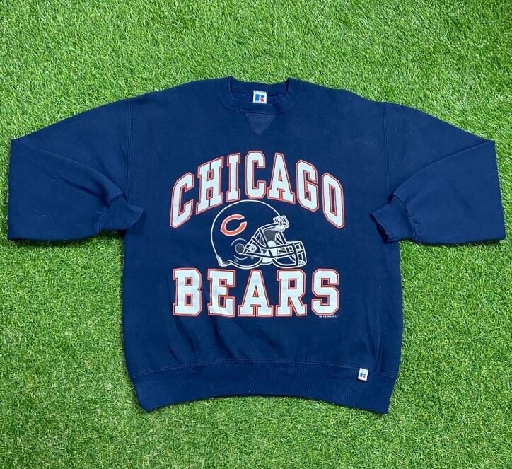 Sweat-shirt Vintage Chicago Bears Années 90 – Bleu Marine – Taille 2XL – Hanes – Neuf Avec étiquette – USA