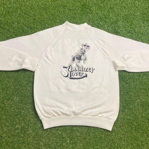 Vintage Schnauzer Liebhaber Rundhals-Sweatshirt Made USA Size Jugend XL Hundeportrait Hundewelpe Rasse Pullover Oversized 1990er 90er Jahre