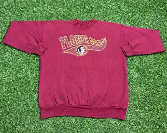 Vintage Florida State University Seminoles Crewneck Sweatshirt Size Small S NCAA College Football FSU 90s Pull Over Oversized