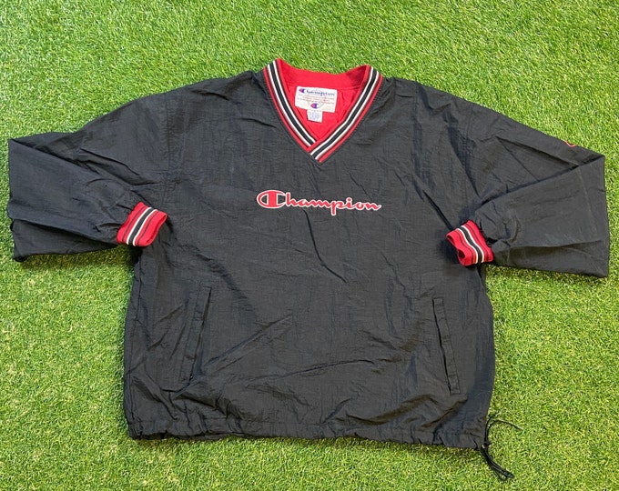 Vintage Champion Jacket Size Xtra Large XL Quality 1990's Oversized Comfy Great Fit Original 90s Pull Over