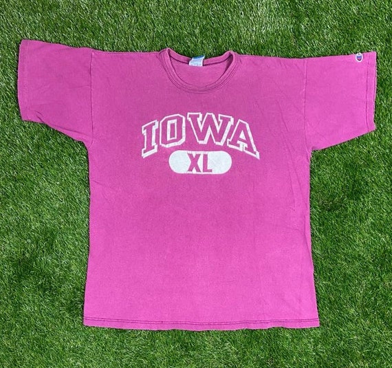 Vintage University of Iowa Hawkeyes T Shirt Tee Champion Made USA 