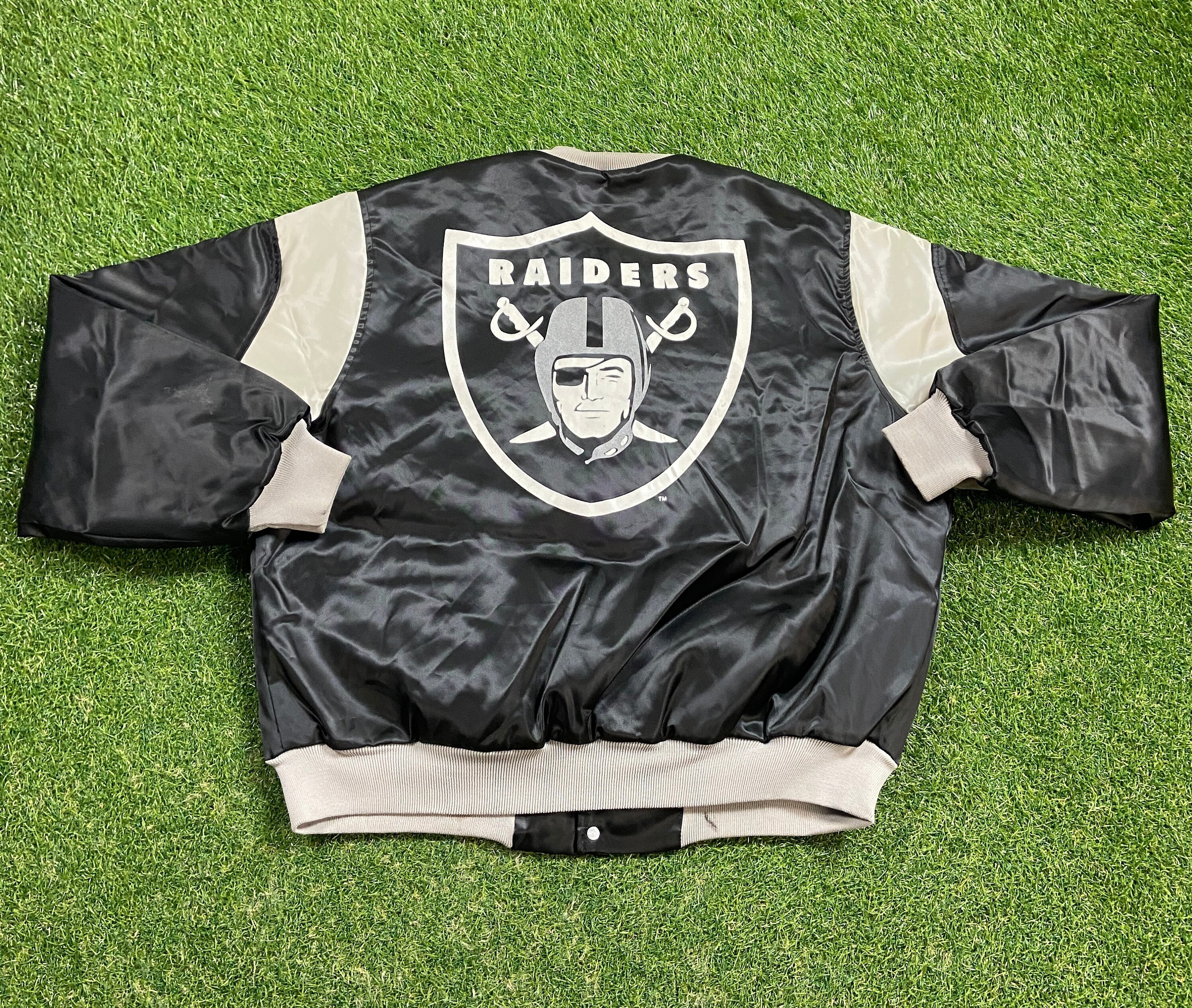 Mister Badge NFL Vintage Bomber Jas Los Angeles Raiders 90s - We