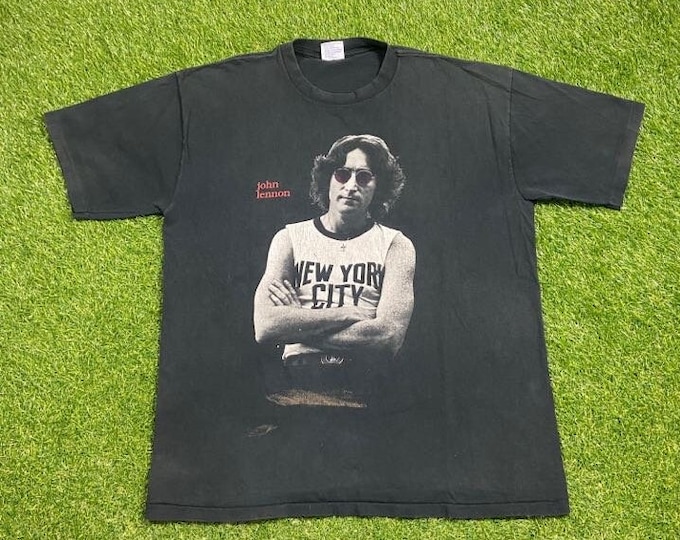 Vintage John Lennon T Shirt Tee Made USA Size XL You May Say I'm a Dreamer But I'm Not the Only One Peace Imagine Beatles Classic Rock 1990s