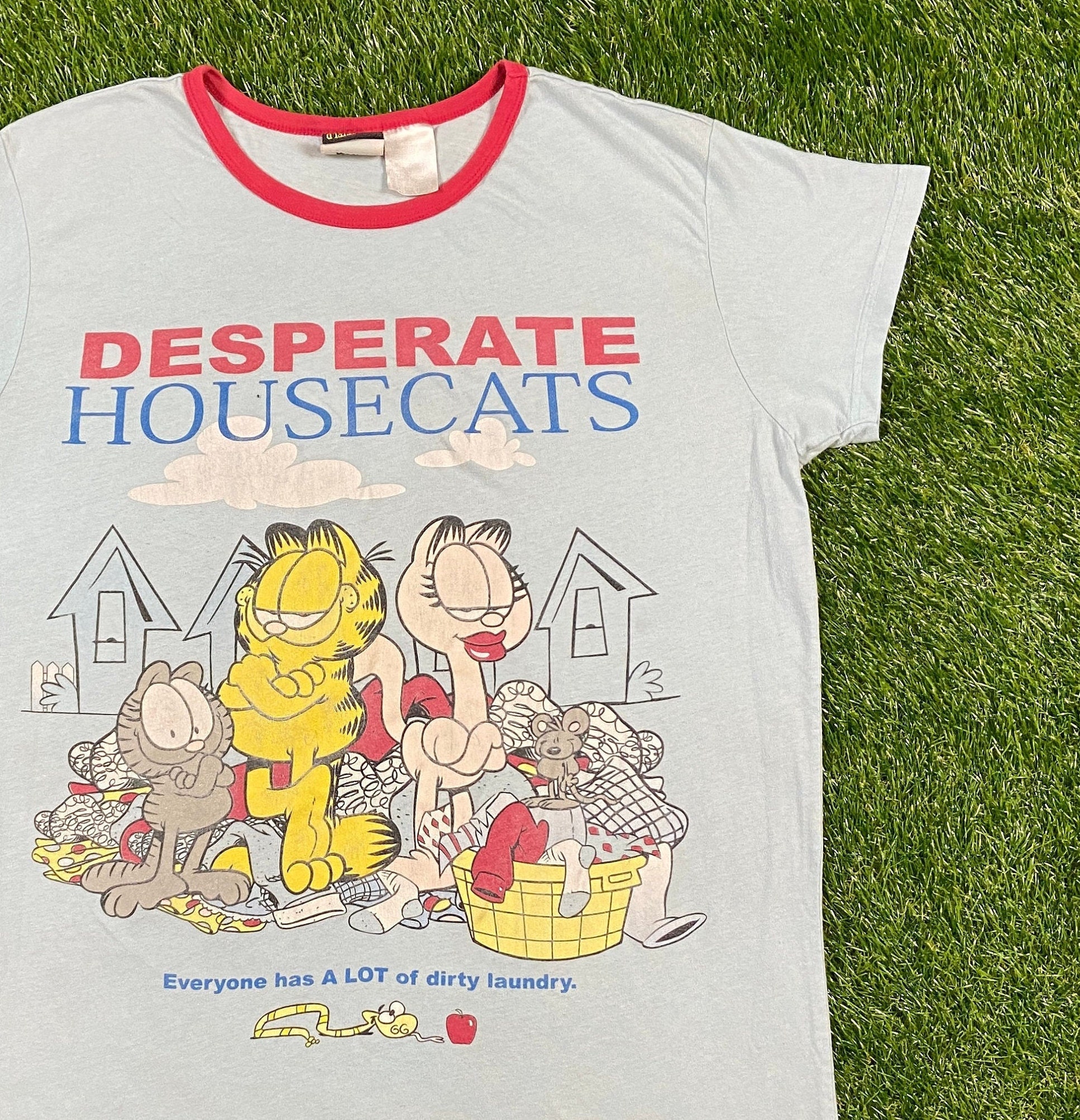 Vintage Garfield T Shirt Tee Size Large Classic Cartoon Etsy