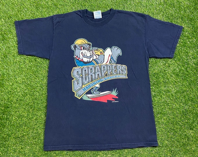Vintage Mahoning Valley Scrappers T Shirt Tee Gildan Size Large L Niles Ohio MLB Collegiate Baseball 1990s 90s