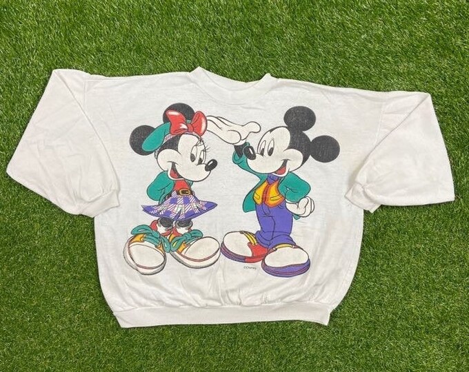 Vintage Mickey Mouse Minnie Mouse Crewneck Sweatshirt Mickey Unlimited Size Large L Walt Disney World Magic Kingdom WDW Disneyland Pull Over