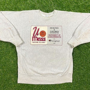 Vintage University of Massachusetts Minutemen Crewneck Sweatshirt Xtra Large UMASS NCAA College Basketball Amherst Boston New England 1990s