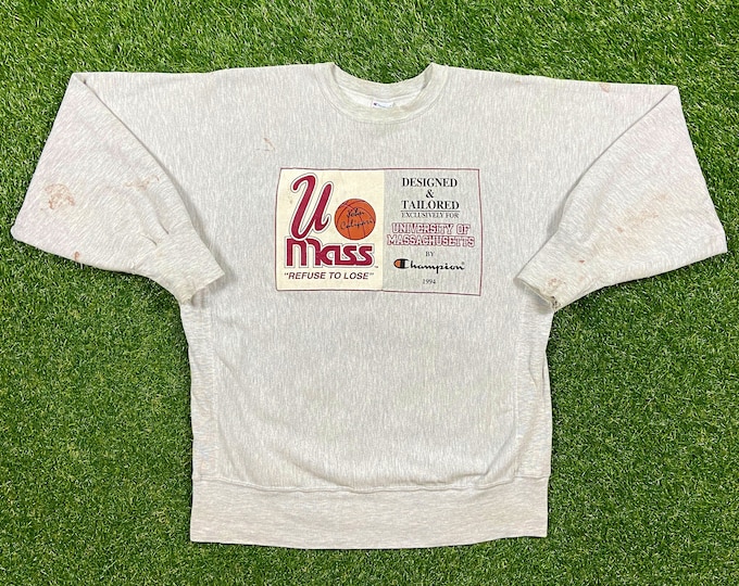 Vintage University of Massachusetts Minutemen Crewneck Sweatshirt Xtra Large UMASS NCAA College Basketball Amherst Boston New England 1990s