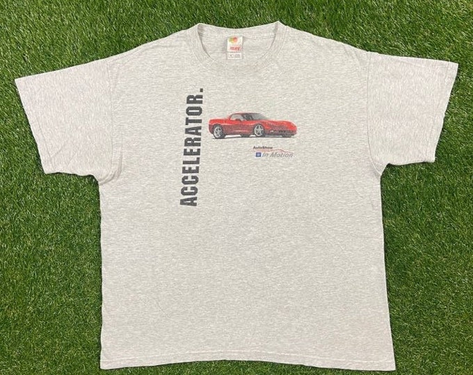 Vintage GM Auto Show In Motion T Shirt Tee Fruit of the Loom Size Xtra Large XL Accelerator Liberator NASCAR Racing Daytona 500